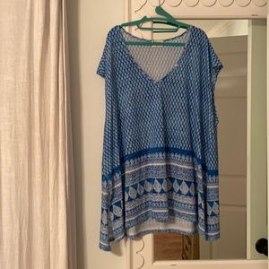 Show me your mumu Blue and white top